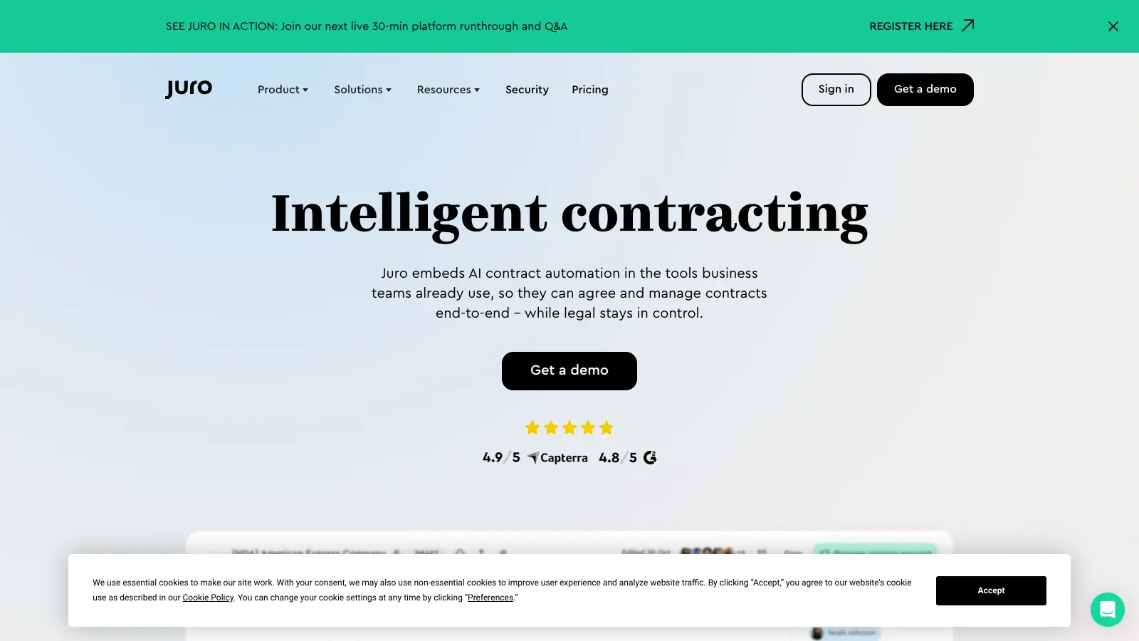 Juro review 2026 — contract lifecycle management